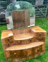 A 1950s Walnut bedroom suite to include Dressing table , cabinets, wardrobes and bed