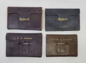 A collection of four mid 19th century passports of the archaeologist and author Hodder Michael