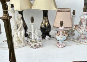 A collection of 20th cent lamps