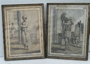 An interesting pair of 18th cent Indian portrait prints