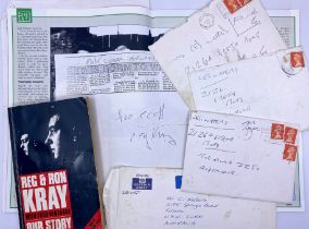 Ronnie & Reggie Kray. A collection of autograph Christmas cards, a typed letter signed, a book,
