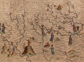 [Drayton, Michael]. Allegorical map of Staffordshire, engraved by William Hole for Poly-Olbion, c.