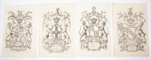 Bookplates. A collection of loose armorial bookplates, 18th/19th century, various names & heraldic