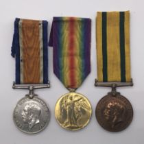 A WW1 Territorial Force medal group, awarded to 2232 / 200641 Pte Frederick G. Grant of the