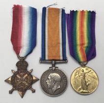 A WW1 1914 Star trio, awarded to 6227 Pte E.A.Pigrum of the 1st Dragoon Guards. To include: the 1914