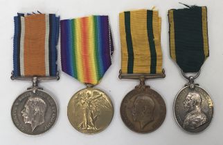 WW1 Territorial Force / Efficiency Medal group, awarded to 329263 GNR (later T/Bdr) William T.