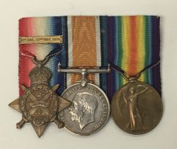 A WW1 1914 Star and Clasp trio, awarded to L-6446 Pte H. Mabbutt of the 5th (Royal Irish) Lancers.