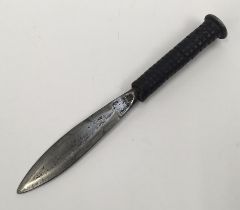 An unusual WW1 era Trench Art improvised boot knife. Simply constructed from a single piece of