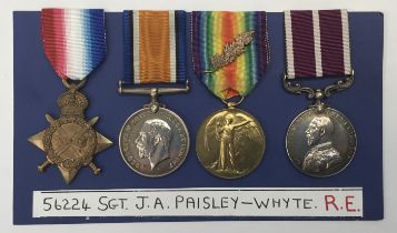 A WW1 1915 star, Mentioned in Dispatches, Meritorious Service Medal group, awarded to 56224 Spr /