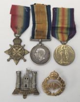 A WW1 1914 Star trio and associated badges, awarded to 6376 Pte A. Brockway of the 6th Dragoon