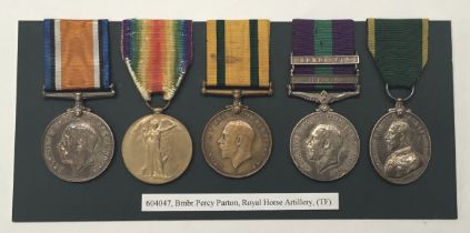 A WW1 / Inter War years medal group, with unusual and scarce medal and clasp combination, awarded to