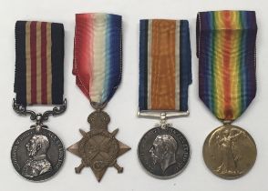 A WW1, possible early Somme military medal / 1915 star trio medal group, awarded to G/5723 Pte,