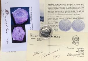‘Rooswijk’ Ship Wreck Coin, Spanish Colonial 8 Real Cob with Certificate of Authenticity, Mexico