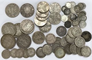 Collection of pre 20 silver coins from George IV to George V, Half-Crown to Threepence.