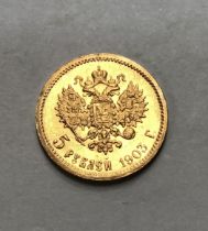 Russian 1903 gold 5 Roubles.