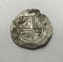 Spanish Colonial 4 Real Cob, Mexico Mint, Philip III, Shield Type, Assayer F 1610. (33mm, 13.5g)