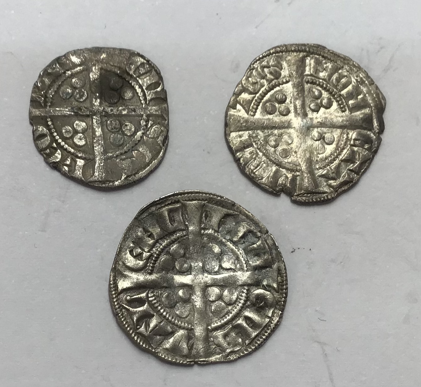 Sterling Silver Imitation Penny’s of Louis of Nevers & two John of Avesnes. - Image 2 of 2