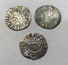 Three Edward I Silver Penny’s, two London Mint one possibly York mint.