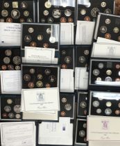 Collection of Royal Mint Proof Year sets including years 1983, 84, 85, 86, 87, 88, 90, 91, 93, 94,