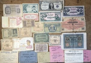 Collection of Banknotes, predominantly WW2 with British Military cards from Egypt including 1935’D