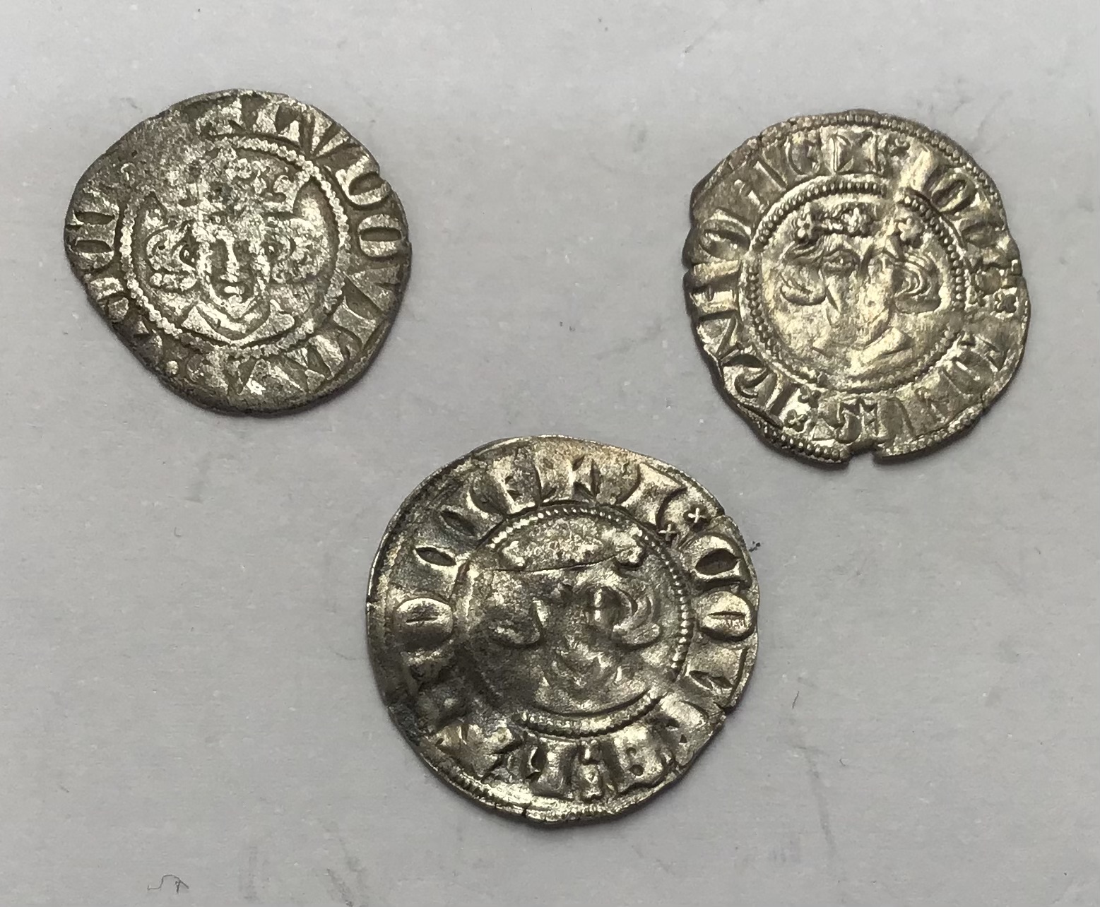 Sterling Silver Imitation Penny’s of Louis of Nevers & two John of Avesnes.