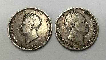 George IV & William IV Half Crowns of 1825 & 1834.