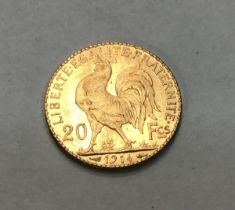 French 1914 Gold 20fr.