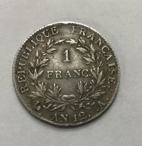 Napoleon 1F AN12, ‘A’ Paris Mint.