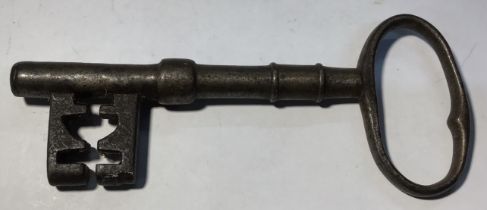 Post Medieval Key  Circa 17th century AD, 121mm. A medium/large key most likely used for the door of