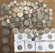 Collection of Pre 47 Silver coins including three 1937 Crowns and better grade coins.