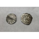 Two Edward II Silver round Farthings.