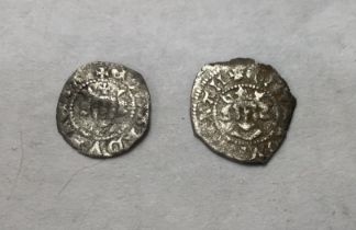 Two Edward II Silver round Farthings.