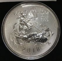 The Large 2018 10oz Fine Silver Valiant Coin, in Original Case with Certificate of