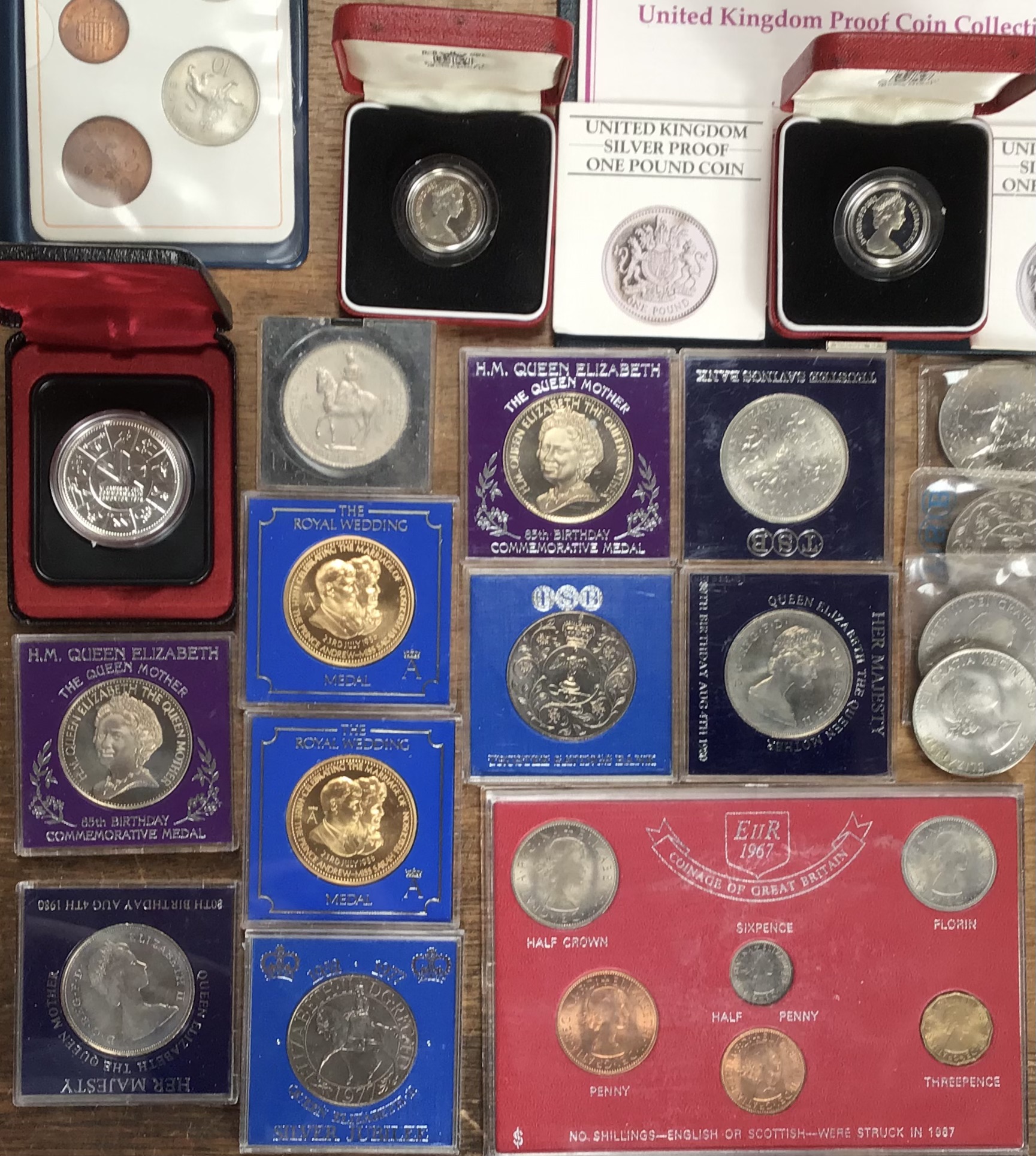 British Coin Collection, includes two Royal Mint Silver Proof 1983 £1 ...