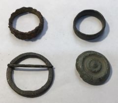 Bronze Age Button (earliest form of button) found in Norfolk with another Bronze Age buckle and