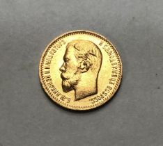 Russian 1904 gold 5 Roubles.