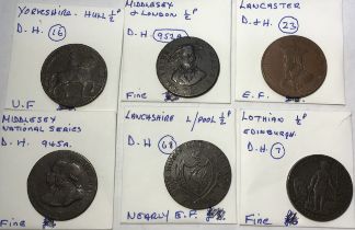 Collection of Six 18th Century British Token Coins, please see pictures for details.