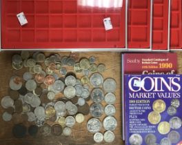 Collection of British and World coins including older copper coins, modern decimal coins, four