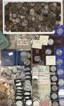 Collection of British and World Coins, includes Approximately 1134g of Pre 47 Silver Coins, Large