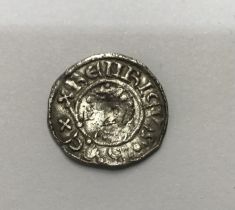 Henry II Silver Short Cross Penny 1180-1189, Northampton Mint. 20mm, 1.29g. Dent to bust.