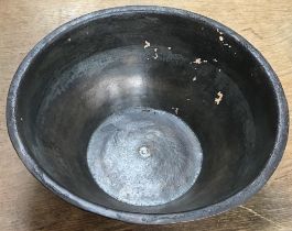 Late Roman period grave offering copper alloy bowl, the casting faults indicating it is a grave