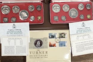 Two Part Silver Proof Coin Sets of 1974 Bahamas in Original Presentation Cases with Certificate of