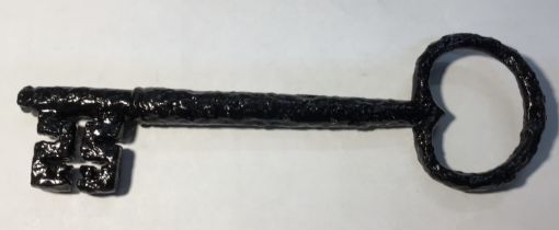 Post Medieval Key  Circa 17th century AD. Iron, 187 mm. A large key most likely used for the door of