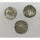 Three Henry III 1216-1272, Silver Long Cross Pennies, Moneyers of Nicole of Canterbury, Jacob of