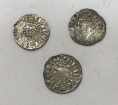 Three Henry III 1216-1272, Silver Long Cross Pennies, Moneyers of Nicole of Canterbury, Jacob of