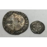 James I (VI of Scotland) Shilling second bust 1603-4 mm Thistle with Halfgroat first bust 1603-4