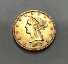 American 1907 Gold $10 Coin. 16.77g