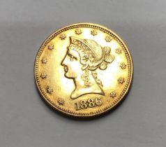 American Gold 1886s $10 Coin.