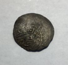 Rare King David I of Scotland 1124-53 Silver Penny. 20mm diameter, 1.29g. Off centre strike, full