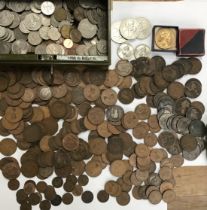 Collection of British and World Coins includes Victorian Bun Head Pennies, Rolls Royce 1953